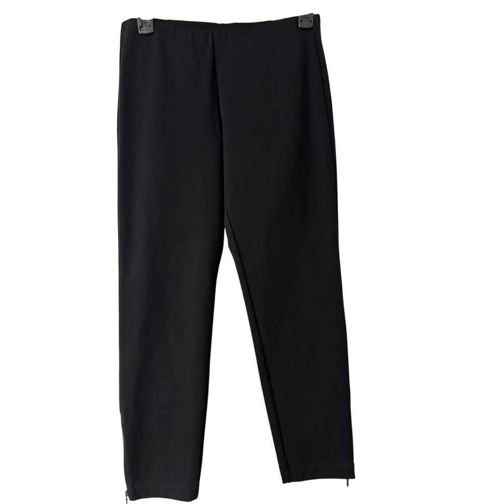 Eileen Fisher Renew Black Zipper Ankle Pants Petite Minimalist Stretch Pull-on